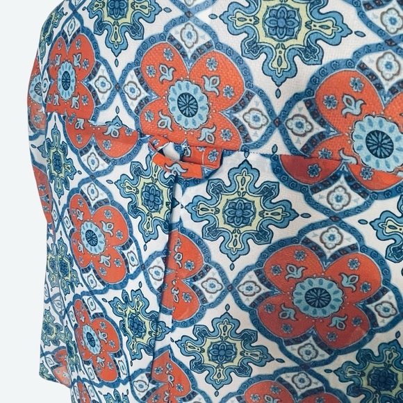 Anthropology Fig and Flower geometric floral print top size M - Picture 7 of 14